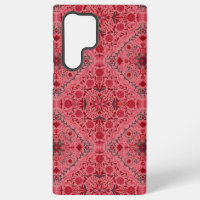 Floral tiles in red and watermelon pink