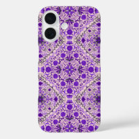 Floral tiles in violet and cotton candy pink