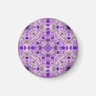 Floral tiles in violet and cotton candy pink magnet