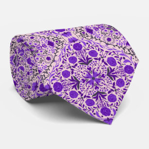 Floral tiles in violet and cotton candy pink tie