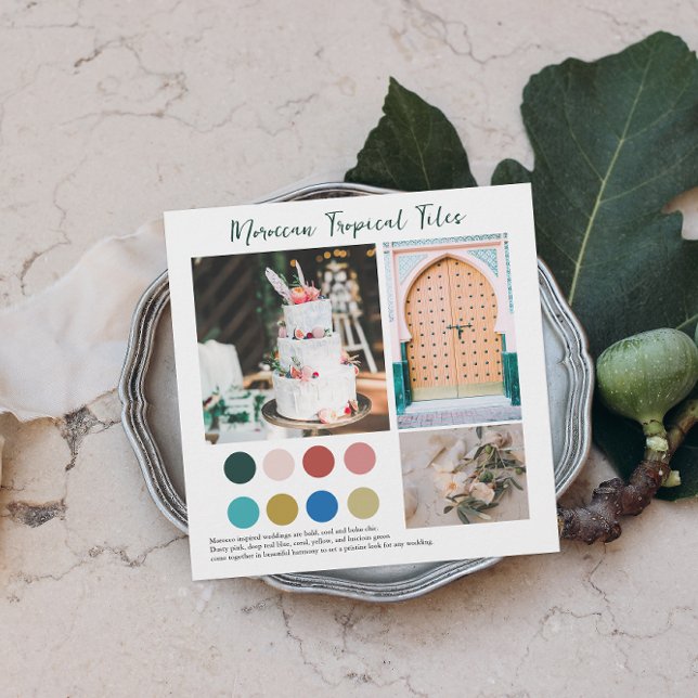 Floral Tiles | Moroccan Tropical Colour Palette Invitation (Creator Uploaded)