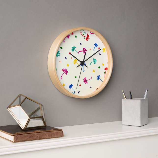 Floral Time: Colourful Flower Wall Clock (Office)