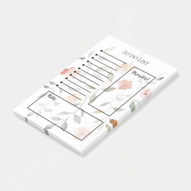 Floral To-Do List Post-it Notes (Angled)