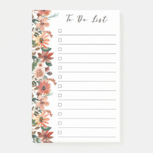 Floral To Do List Post-it Notes