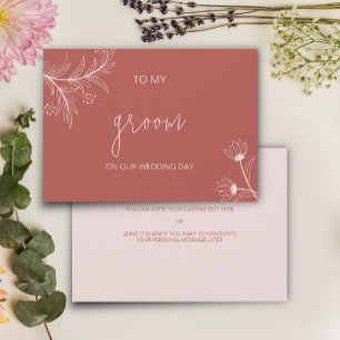  Floral To my Groom on Our Wedding Day card