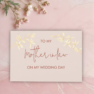 Floral To my mother in low on my Wedding Day Invitation