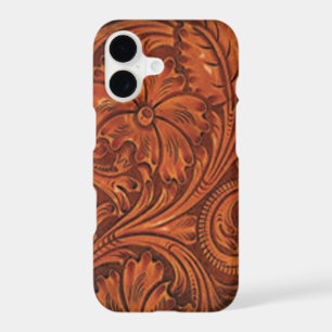 floral tooled leather style iphone