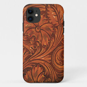 floral tooled leather style iphone Case-Mate iPhone case