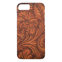 floral tooled leather style iphone