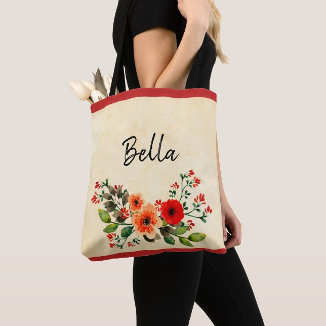 Floral Tote Bag (Close Up)