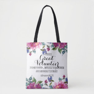 Floral tote Volunteer Thank you Appreciation Gift Bag