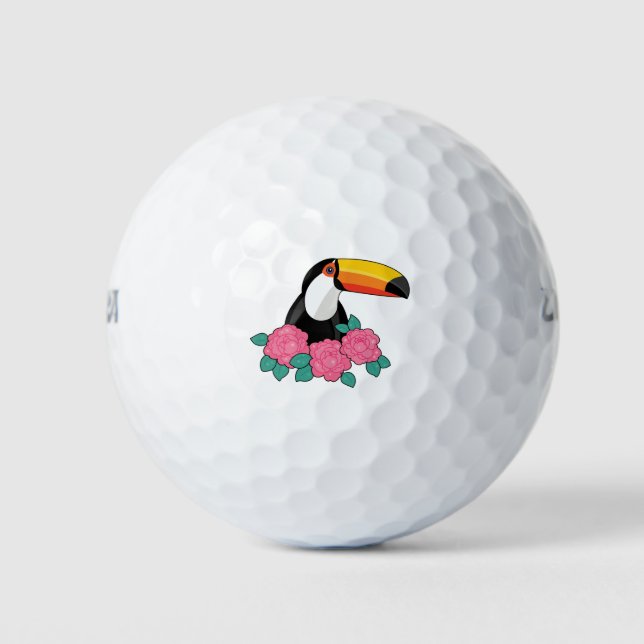 Floral Toucan Golf Balls (Front)