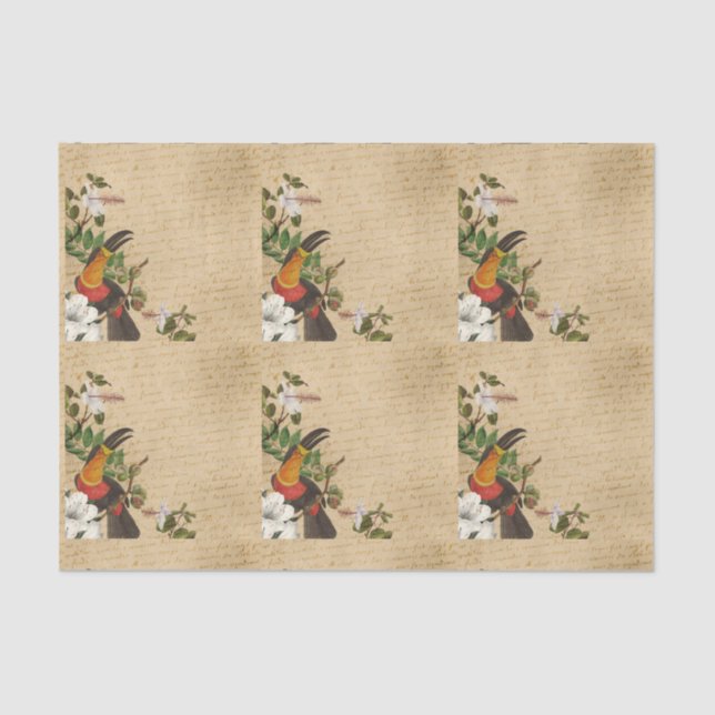 Floral Toucan Tissue Paper (Front)