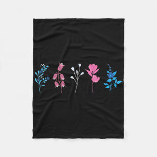 Floral Transgender Pride, Lgbtq Trans Flag Flower, Fleece Blanket