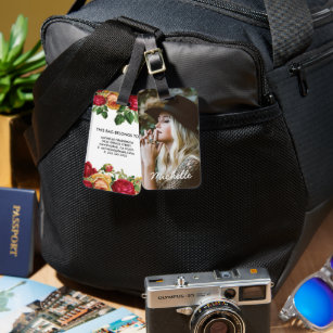 Floral Travel Custom Photo Luggage Tag
