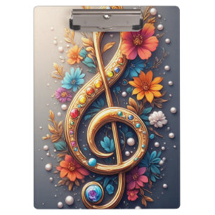 Floral Treble Clef Clipboard