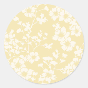 Floral Trellis - Buttercream Classic Round Sticker
