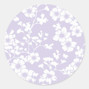 Floral Trellis - Dusty Lavender Classic Round Sticker