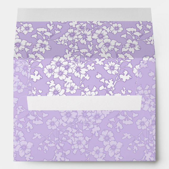 Floral Trellis White - Purple Envelope (Back (Bottom))