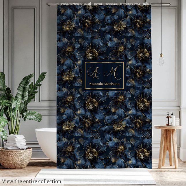 Floral Trendy Elegant Bathroom Art Curtain (Floral Trendy Elegant Bathroom Art Curtain)