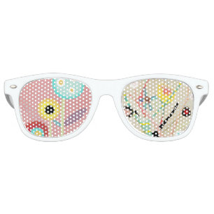 Floral Trendy Polka Dots Chic Vintage Retro Sunglasses