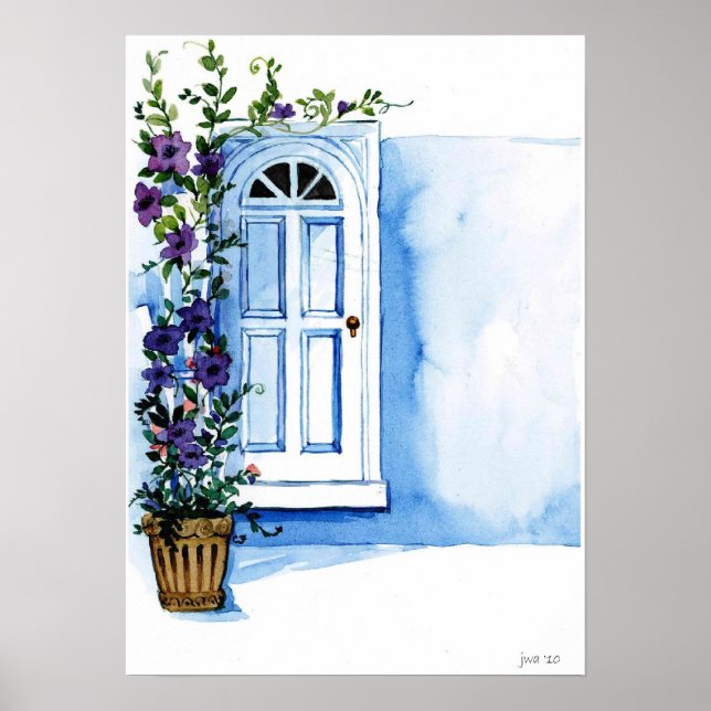 Floral tressle watercolor poster (Front)