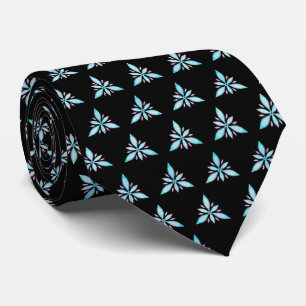 Floral Triangles Pattern / Semi Abstract Flowers Tie