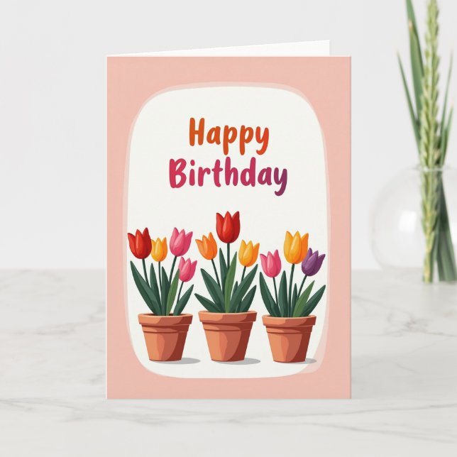 Floral Trio Birthday Card (Front)