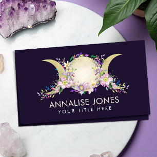 Floral Triple Moon - Triple Goddess Business Card