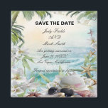 Floral Tropical Beach Wedding Save The Date Magnet<br><div class="desc">This beautiful save the date magnet is a stylish,  long lasting way to announce your big day. Personalise the magnet by changing the text in the fields provided. You can change font style,  size,  and colour.</div>