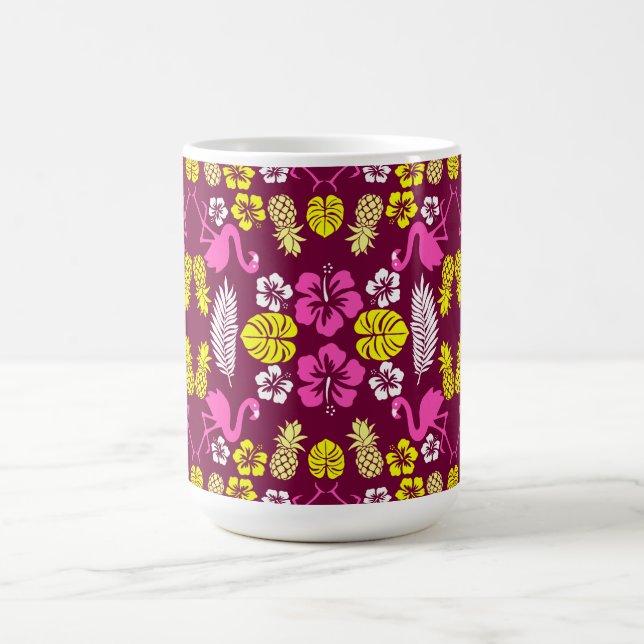 Floral Tropical Fruit Patterned Coffee Mug (Center)
