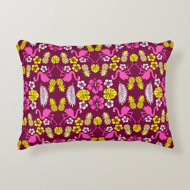 Floral Tropical Fruit Patterned Decorative Cushion (Front)