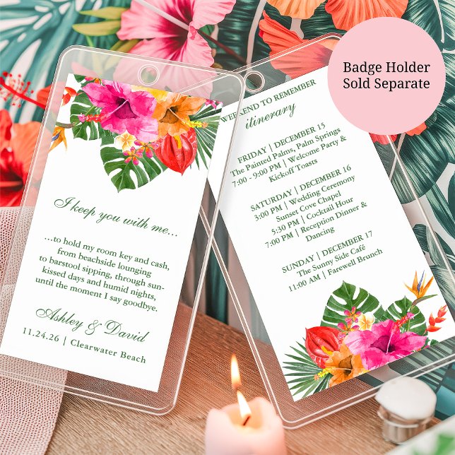 Floral Tropical Hibiscus Itinerary Badge Insert (Creator Uploaded)