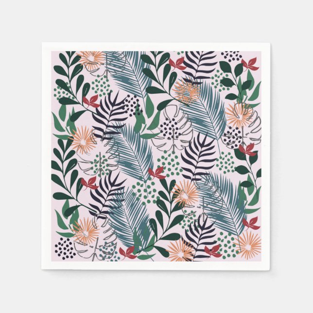 Floral Tropical Pattern Napkin (Front)