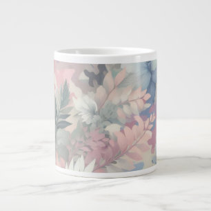 Floral/Tropical spring/easter pastel Large Coffee Mug