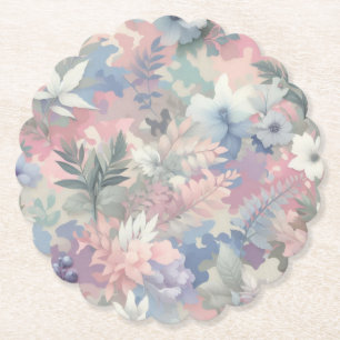 Floral/Tropical spring/easter pastel Paper Coaster