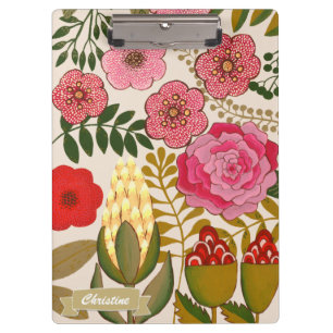 Floral Tropics Art Painting Personalised Clipboard