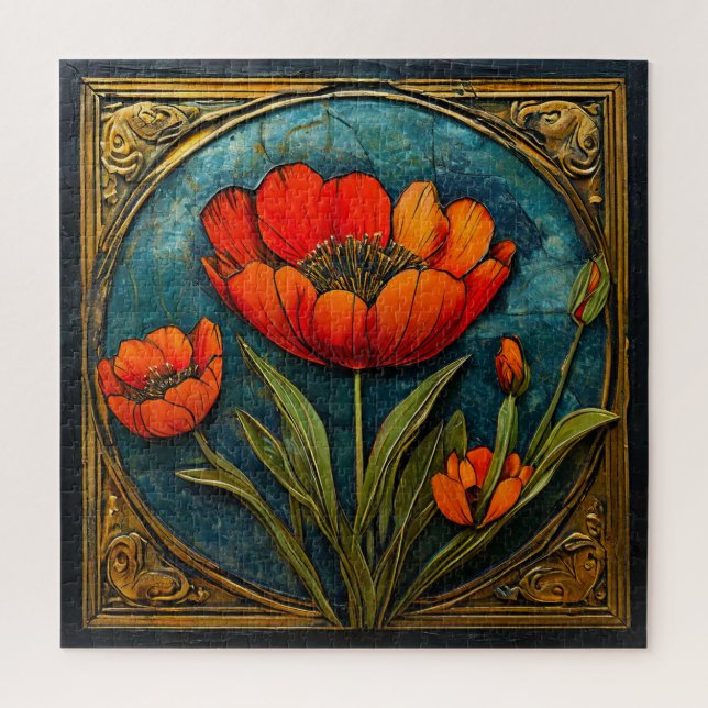 🌷 Floral Tulip Art Puzzle Gift 🧩 (Vertical)