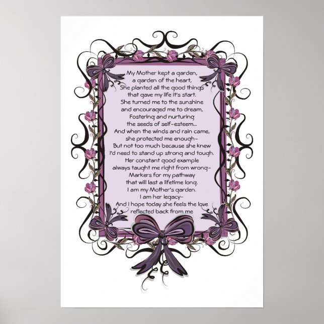 Floral Tulip framed Mothers Day Poem Print (Front)