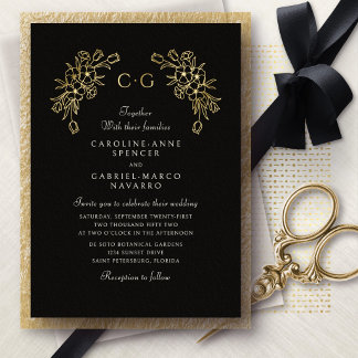 Floral Tulips Monogram Wedding