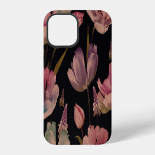 Floral tulips, muscari: vintage seamless iPhone 12 case