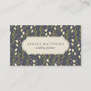 Floral Tulips Pattern Professional Business Card
