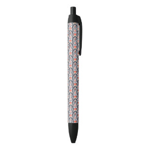 Floral Turkey Folk Art Pattern Black Ink Pen