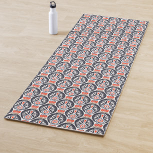 Floral Turkey Folk Art Pattern Yoga Mat