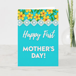 Floral Turquoise Mothers Day Card