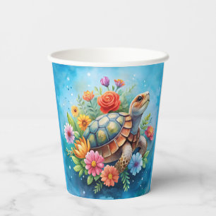 Floral Turtle Paper Cups