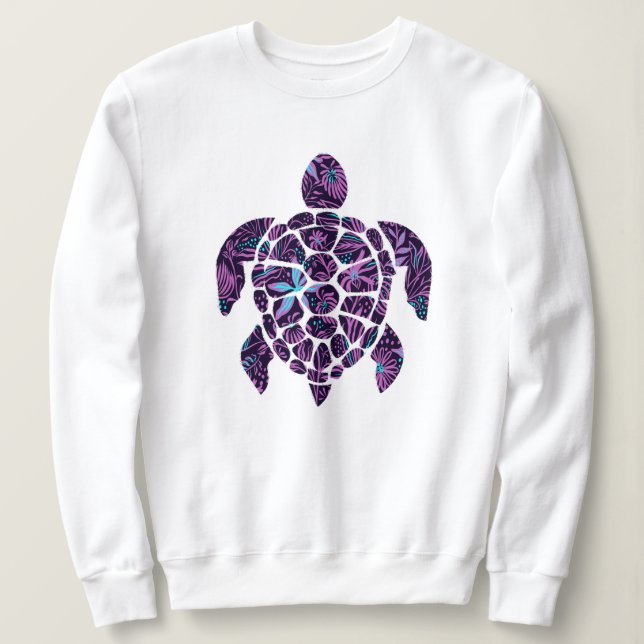 Floral Turtle  Sweatshirt (Design Front)