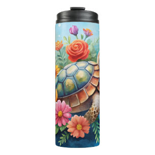 Floral Turtle Thermal Tumbler