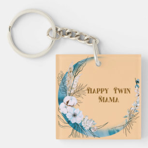 Floral Twin Mama Key Ring