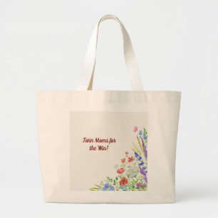 Floral Twin Mum Large Tote Bag